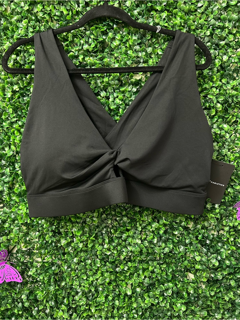 Fabletics Black Twist Front Sports Bra Women’s 3X Athletic Activewear NWT